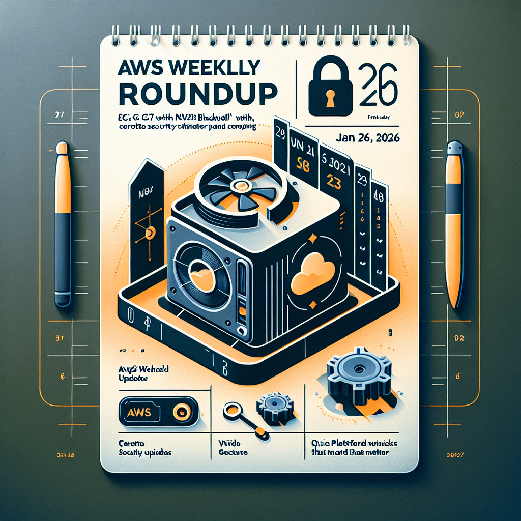 AI generated image for AWS Weekly Roundup (Jan 26, 2026): EC2 G7e with NVIDIA Blackwell, Corretto security updates, and the quiet platform tweaks that matter