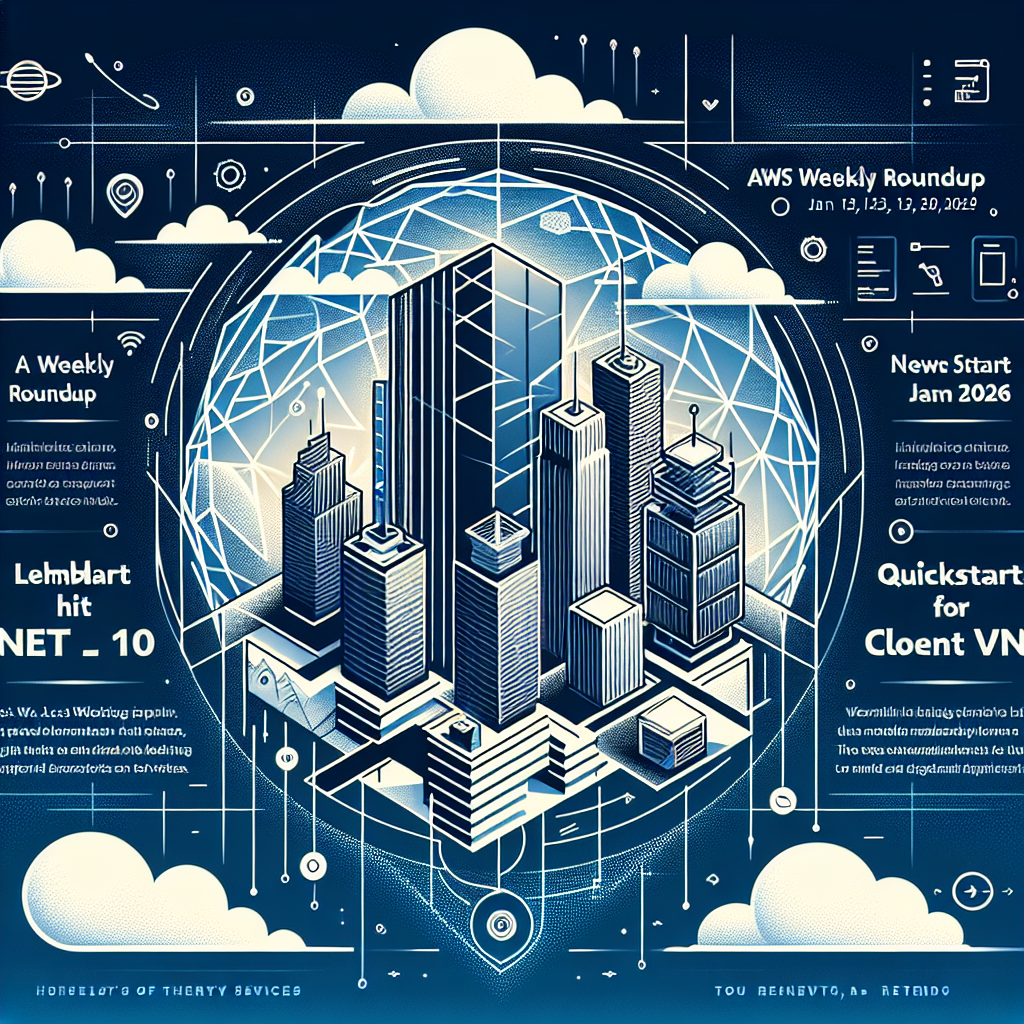 AI generated image for AWS Weekly Roundup (Jan 12, 2026): .NET 10 hits Lambda, Client VPN gets a Quickstart, and re:Invent highlights go on tour