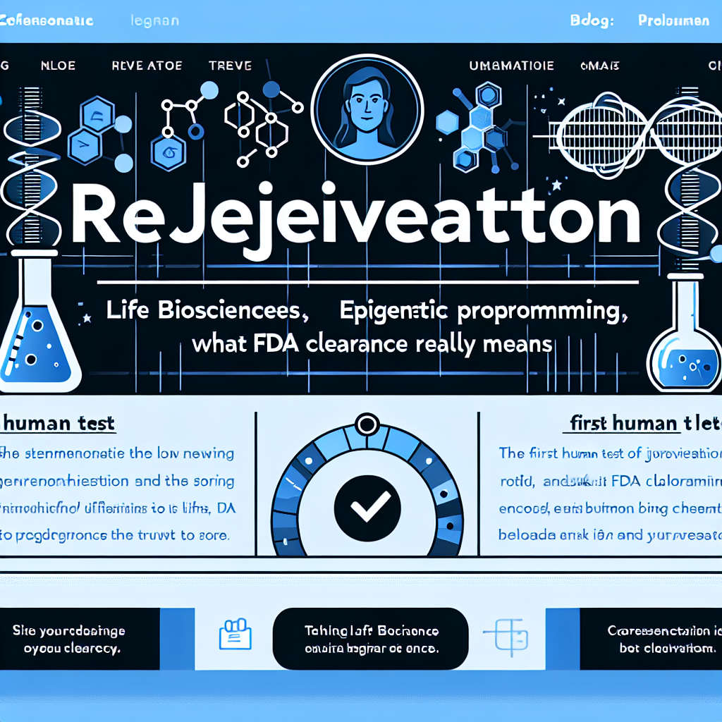 AI generated image for The First Human Test of “Rejuvenation” Is Finally Here: Life Biosciences, Epigenetic Reprogramming, and What FDA Clearance Really Means