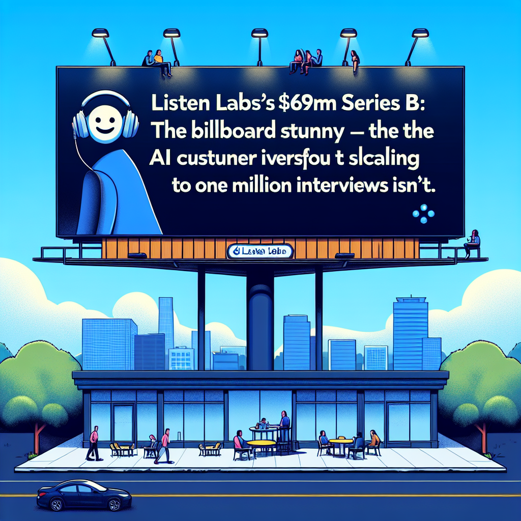 AI generated image for Listen Labs’ $69M Series B: The Billboard Stunt Was Funny — the AI Customer-Interview Platform Scaling to One Million Interviews Isn’t