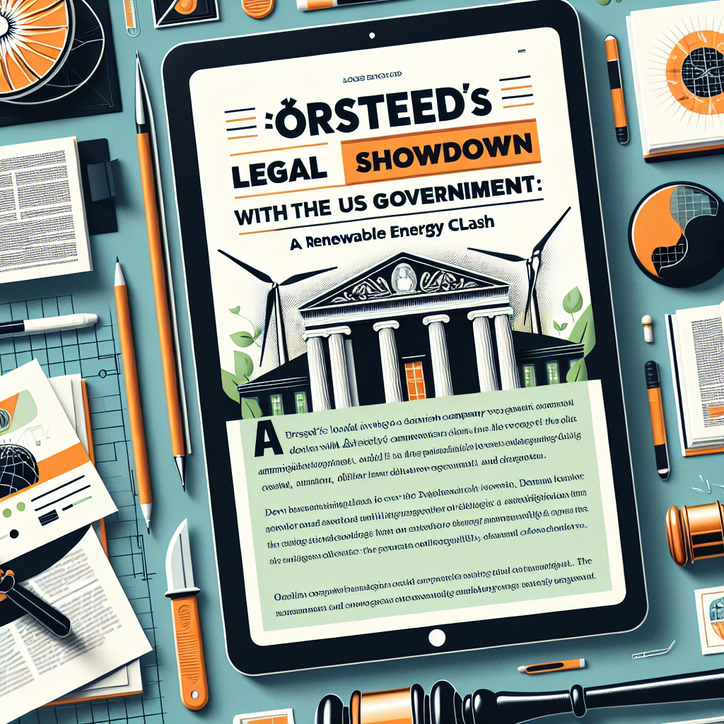 AI generated image for Ørsted’s Legal Showdown with the US Government: A Renewable Energy Clash