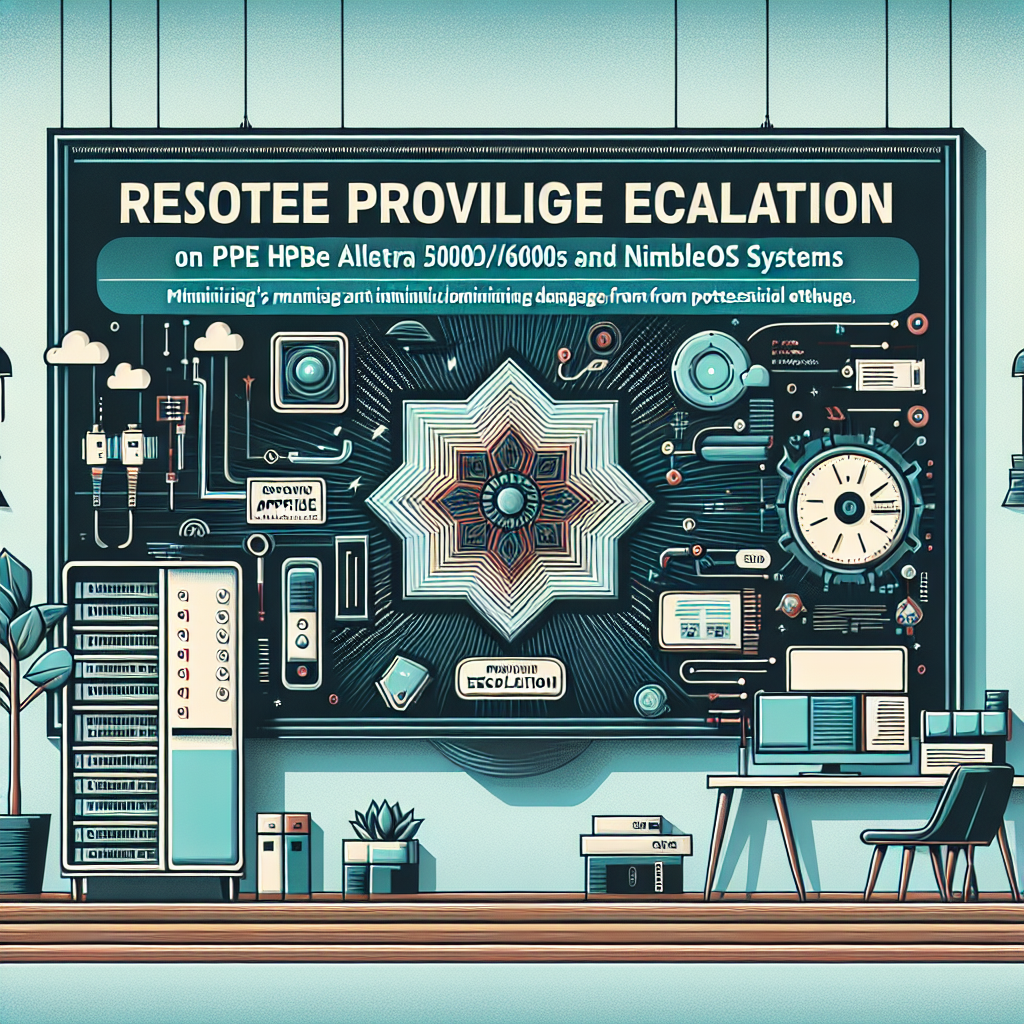 AI generated image for HPE Alletra 5000/6000 and NimbleOS hit by remote privilege escalation (HPESBST04995 rev.1): what to patch, why it matters, and how to reduce blast radius